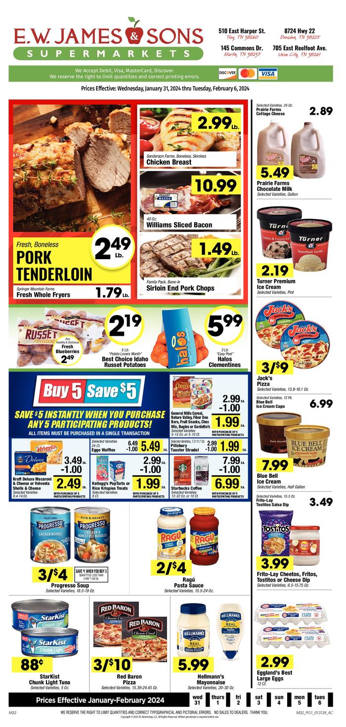 EW James & Sons Dresden Ad Specials