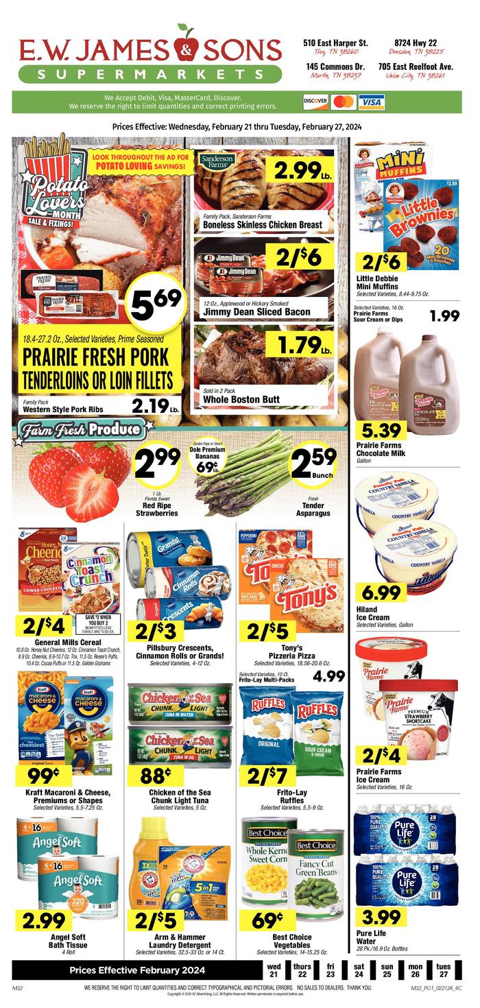 EW James & Sons Dresden Ad Specials