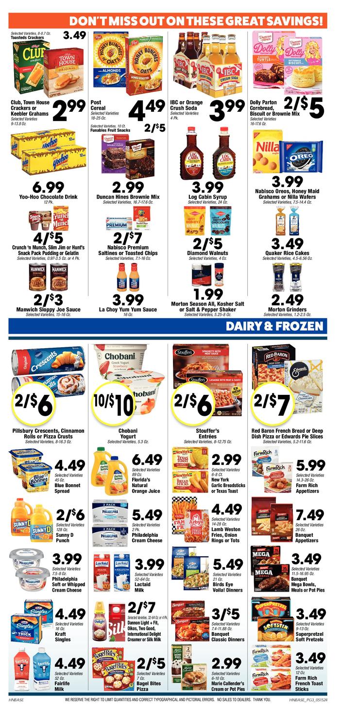 EW James & Sons Dresden Ad Specials