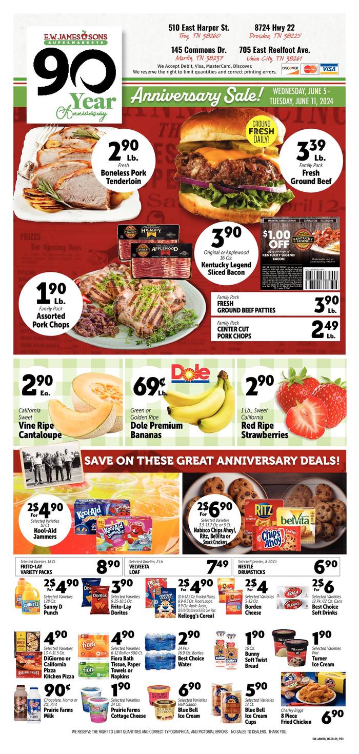 EW James & Sons Dresden Ad Specials